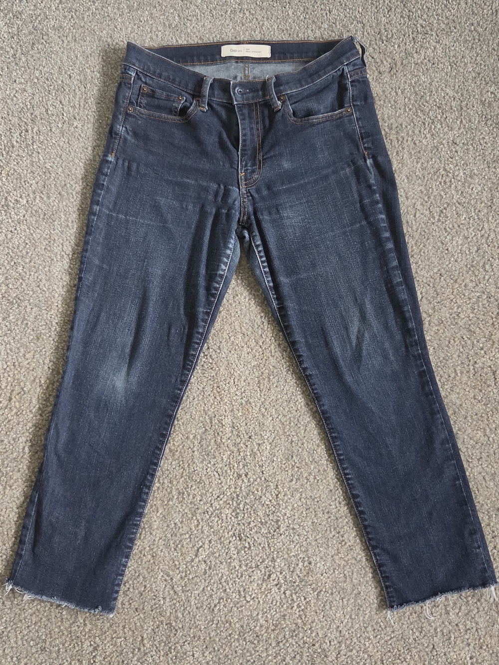 GAP Mid-Rise Straight Dark Blue Cropped Women’s Jeans